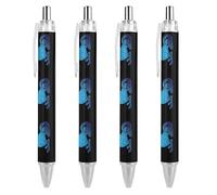 Wpamlrta Aries Horoscope Retractable Ballpoint Pen Portable Blue Ink Ball Point Pen Work Pens for Home Office 4 PCS