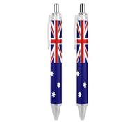 Wpamlrta Australian Flag Ballpoint Pen Slim Retractable Blue Ink 0.5 Mm Ballpoint Pen for Writing And Signing Home School Office 2 PCS