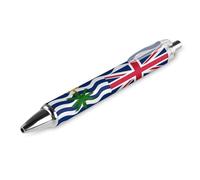 Wpamlrta British-Indian Ocean Territory Flag Ballpoint Pen Slim Retractable Blue Ink 0.5 Mm Ballpoint Pen for Writing And Signing Home School Office 1 PCS
