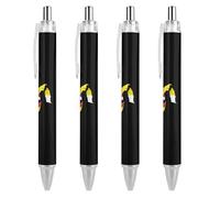 Wpamlrta Brunei Flag Map Ballpoint Pen Retractable Journaling Pen Black Ink Ball Point Pen Office Pens for Men Women Office Supplies 4 PCS