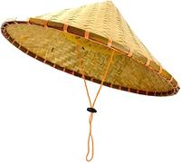 Wpamlrta Chinese Bamboo Coolie Hat for Men Women Natural