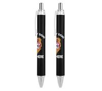 Wpamlrta Crazy Dog Live Here Retractable Ballpoint Pen Portable Blue Ink Ball Point Pen Work Pens for Home Office 2 PCS