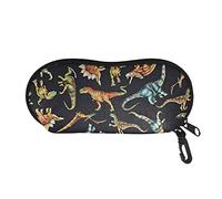 Wpamlrta Dinosaur Eyeglasses Storage Box with Zipper Ultra Light Burable Glasses Hard Shell Glasses Case Spectacle Case Unisex