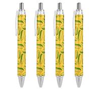 Wpamlrta Fresh Ripe Corn Cobs Pattern Ballpoint Pen Retractable Writing Ball Pens Office Supplies Gifts for Women Men
