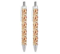 Wpamlrta Guinea Pig Mushrooms Leaf Pattern Ballpoint Pen Retractable Writing Ball Pens Office Supplies Gifts for Women Men