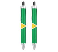 Wpamlrta Guyana Flag Ballpoint Pen Retractable Work Pens for Men Women Office Gift 2 PCS