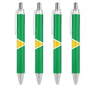 Wpamlrta Guyana Flag Ballpoint Pen Retractable Work Pens for Men Women Office Gift 4 PCS