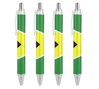 Wpamlrta Guyana Flag Ballpoint Pen Slim Retractable Blue Ink 0.5 Mm Ballpoint Pen for Writing And Signing Home School Office 4 PCS