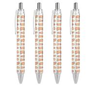 Wpamlrta Happy Penis Dick Sweet Bacon Wrapped Ballpoint Pen Retractable Work Pens for Men Women Office Gift 4 PCS