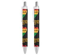 Wpamlrta Juneteenth Freedom Day African American Pattern Ballpoint Pen Retractable Writing Ball Pens Office Supplies Gifts for Women Men