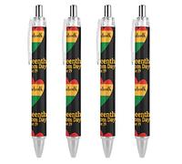 Wpamlrta Juneteenth Freedom Day African American Pattern Ballpoint Pen Retractable Writing Ball Pens Office Supplies Gifts for Women Men