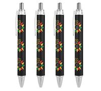 Wpamlrta Juneteenth Sunflower Black History African American Pattern Ballpoint Pen Retractable Writing Ball Pens Office Supplies Gifts for Women Men