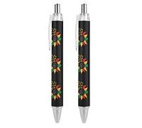 Wpamlrta Juneteenth Sunflower Black History African American Pattern Ballpoint Pen Retractable Writing Ball Pens Office Supplies Gifts for Women Men