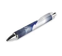 Wpamlrta Lone Wolf Howling Retractable Ballpoint Pen Portable Blue Ink Ball Point Pen Work Pens for Home Office 1 PCS