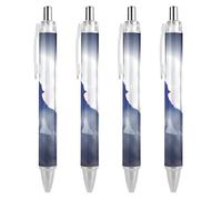 Wpamlrta Lone Wolf Howling Retractable Ballpoint Pen Portable Blue Ink Ball Point Pen Work Pens for Home Office 4 PCS