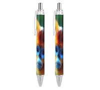 Wpamlrta Lovely Golden Snub-Nosed Monkey Retractable Ballpoint Pen Portable Blue Ink Ball Point Pen Work Pens for Home Office 2 PCS