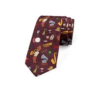 Wpamlrta Men's Tie Jazz Performer Saxophonist Necktie 3.7" Multicolor