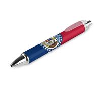Wpamlrta Missouri State Flag Ballpoint Pen Slim Retractable Blue Ink 0.5 Mm Ballpoint Pen for Writing And Signing Home School Office 1 PCS