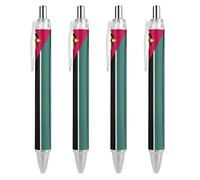 Wpamlrta Mozambique Flag Ballpoint Pen Slim Retractable Blue Ink 0.5 Mm Ballpoint Pen for Writing And Signing Home School Office 4 PCS