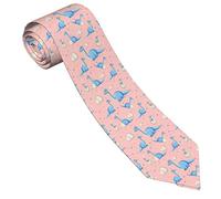 Wpamlrta Neckties For Mens Boys Fashion Slim Gentlemen Neck Tie Blue Dinosaur And Baby Dinosaurs Neckwear Costume Accessory For Daily Business Party Wedding Graduation