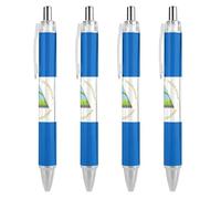 Wpamlrta Nicaragua Flag Ballpoint Pen Slim Retractable Blue Ink 0.5 Mm Ballpoint Pen for Writing And Signing Home School Office 4 PCS