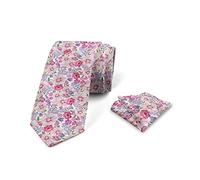 Wpamlrta Pink and Lilac Men's Tie Set Necktie Set Groom Handkerchief for Parties Weddings & All Occasions