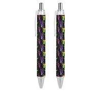 Wpamlrta Psychedelic Magic Glowing Mushroom Pattern Ballpoint Pen Retractable Writing Ball Pens Office Supplies Gifts for Women Men