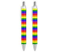 Wpamlrta Rainbow Pride Flag Pattern Ballpoint Pen Retractable Writing Ball Pens Office Supplies Gifts for Women Men
