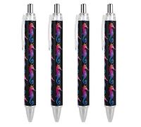 Wpamlrta Rainbow Seahorse Ballpoint Pen Retractable Fine Point Round Barrel Pens for Notebook Writing Office Working 0.5mm 4Pcs