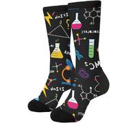 Wpamlrta Science Chemistry Biology Physics Pattern Novelty Crew Socks Casual Funny Crazy Dress Socks