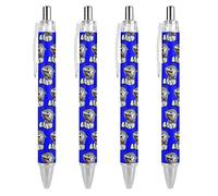 Wpamlrta Shark Pattern Ballpoint Pen Slim Retractable Blue Ink 0.5 Mm Ballpoint Pen for Writing And Signing Home School Office 4 PCS