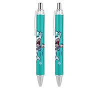 Wpamlrta Shark Pattern Ballpoint Pen Slim Retractable Blue Ink 0.5 Mm Ballpoint Pen for Writing And Signing Home School Office 2 PCS