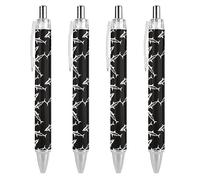 Wpamlrta Shark Pattern Ballpoint Pen Slim Retractable Blue Ink 0.5 Mm Ballpoint Pen for Writing And Signing Home School Office 4 PCS