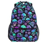 Wpamlrta Student School Bag Funny Skulls Backpack for Girls Boys College Bookbag Laptop Rucksack Travel Backpack for Adult Teen Casual Daypack
