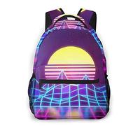 Wpamlrta Synthwave Neon 80s Backpack All Over Print Daypack Casual Travel Book Bag
