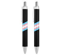 Wpamlrta Transgender Pride LGBTQ Pattern Ballpoint Pen Retractable Writing Ball Pens Office Supplies Gifts for Women Men