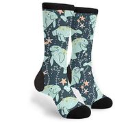 Wpamlrta Unisex Socks Manatee Running Socks Funny Novelty Crazy Crew Men's Women's Casual Dress Socks