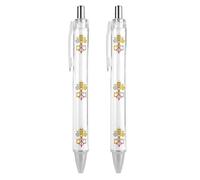 Wpamlrta Vatican Flag Ballpoint Pen Retractable Journaling Pen Black Ink Ball Point Pen Office Pens for Men Women Office Supplies 2 PCS