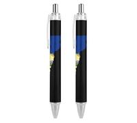 Wpamlrta Vermont State Flag Map Retractable Ballpoint Pen Portable Blue Ink Ball Point Pen Work Pens for Home Office 2 PCS