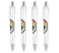 Wpamlrta Vintage Saxophone Ballpoint Pen Retractable Fine Point Round Barrel Pens for Notebook Writing Office Working 0.5mm 4Pcs