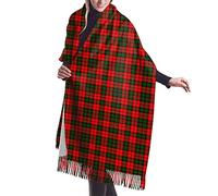 Wpamlrta Women Blanket Scarf Long Shawl Clan Macfarlane Red Artifact Tartan Cashmere Feel Shawl Wrap Winter Warm Scarf 77x27inch