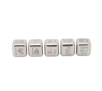 WPAODMWYI 5pcs Food Decision Dice, Couples Food Dice Set, 30 Food Patterns Metal Meal Planner for Date Night, Exciting Dinner Choice Maker with Smooth Rolling Surface, for Coupl