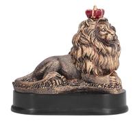 WPAODMWYI Lion Sculpture Decorative Lion Resin Statue, Lion Statue Decoration, Brass Color Lifelike Lion Headed Shape, Abstract Desktop Decor for Home Office Library, Fashionable Resin Ornam