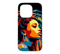 WPAP Art African American Woman Dreds Braids Beauty Case for iPhone 15 Pro