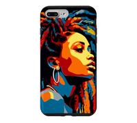 WPAP Art African American Woman Dreds Braids Beauty Case for iPhone 7 Plus/8 Plus