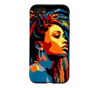 WPAP Art African American Woman Dreds Braids Beauty Case for iPhone SE (2020) / 7/8