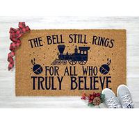 WPBFSY Polar Express Doormat, The Bell Still Rings, Christmas Doormat, Polar Express Train, Christmas Coir Mat, Holiday Coir Doormat Non Slip Welcome Doormat, Housewarming Gifts Welcome Mat 16x24Inch