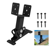 Wpbhk 1Pcs Roof Riser Brackets Kit Pergola Roof Riser Beam Bracket Pergola Support Brackets, Heavy Duty Roof Mount Brackets 3-1/2" Saddle Black for Pergola