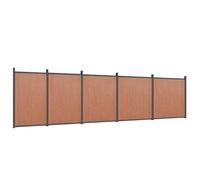 WPC Fence Panel Brown 872x186 cm | Aluminium Profile, , Easy Install, Vertical or Horizontal Assembly