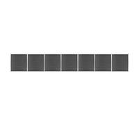 WPC Fence Panel Set for Garden Privacy, Black, 1218x186 cm